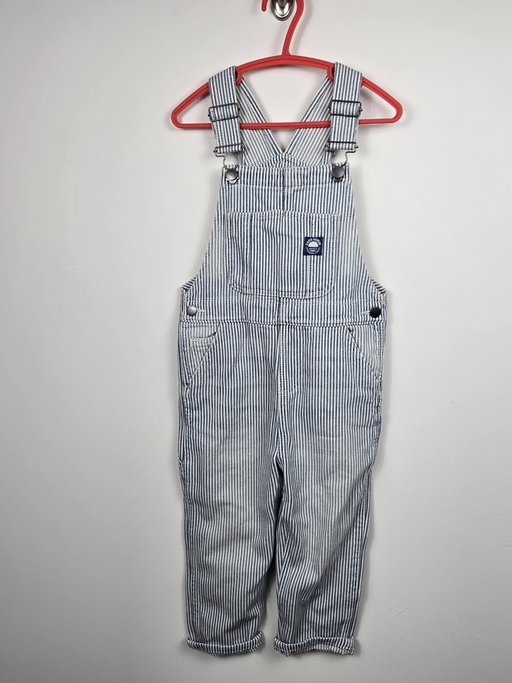 New Zara Kids Hickory Stripe Denim Overalls Dungarees 3-4Y - Picture 2 of 9